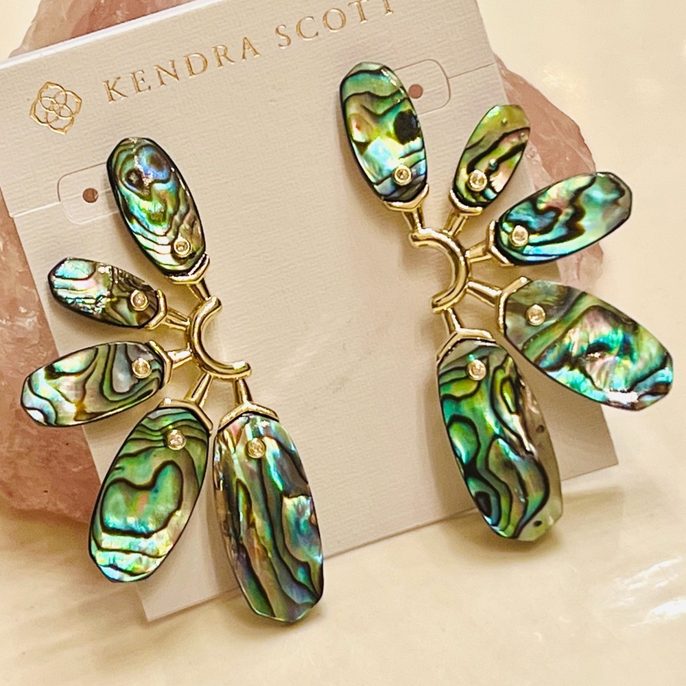 ๐บ๐HP๐๐บ NWT Kendra Scott Ashlyn Abalone Shell Statement Earrings - Picture 4 of 16